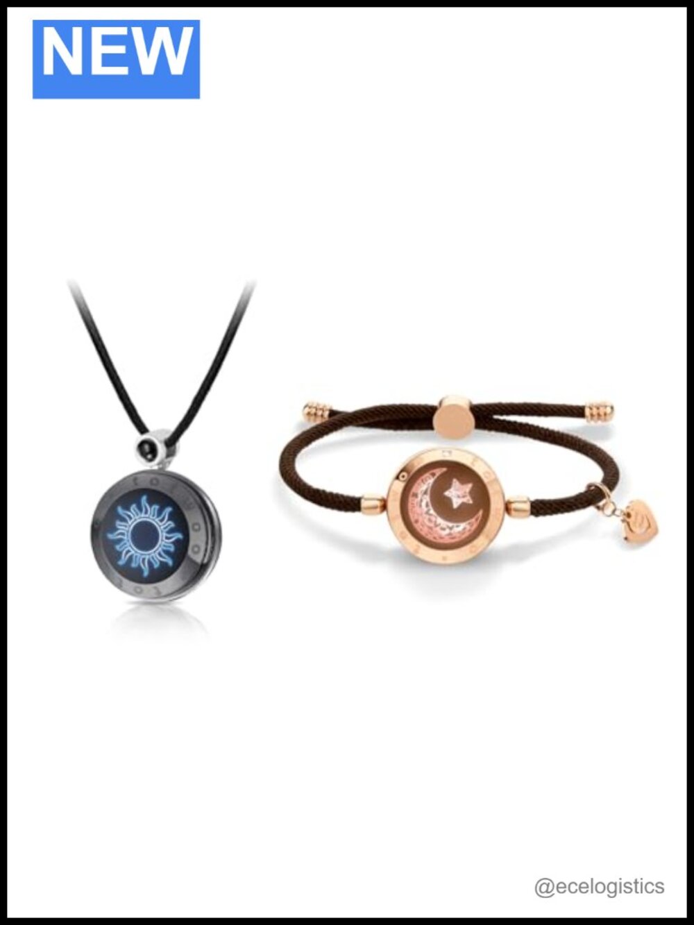 Smart Touch Bracelet & Necklace Set Real-Time Light Vibration Couples Gift